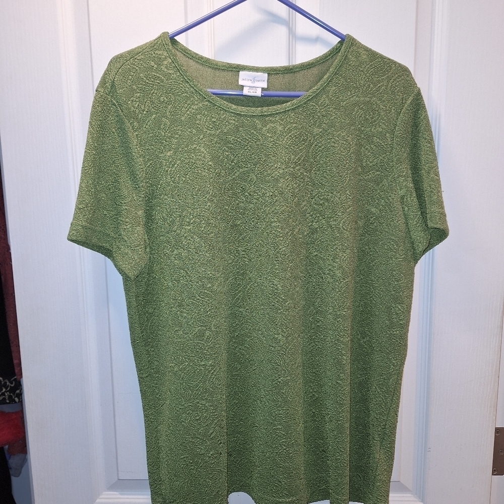 Jaclyn Smith Green Textured Top Women's Extra Large